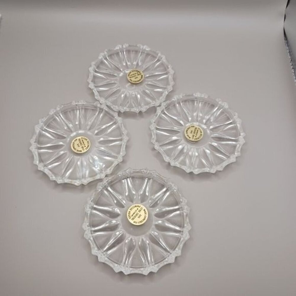 Princess house vtg lead crystal coaster set of 4